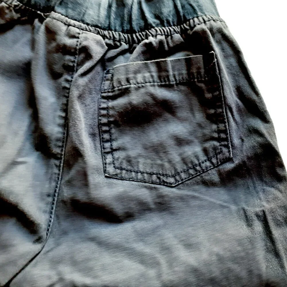 Oshkosh Boys Shorts Navy Blue Elastic Waist Pull On Drawstring Size 6